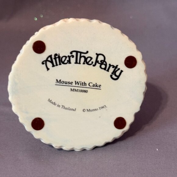 Vintage Mouse Figurine After The Party Mice Munro Anthropomorphic Cake Dessert - Picture 4 of 4